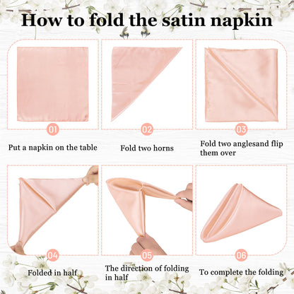 Bailarina 80 Pack Rose Gold Satin Napkins,17x17 Inches Wedding Napkins Square Soft Silky Table Napkins Bulk Decorative Elegant Cloth Napkin for Party Decoration, Banquet,Wedding,Graduation