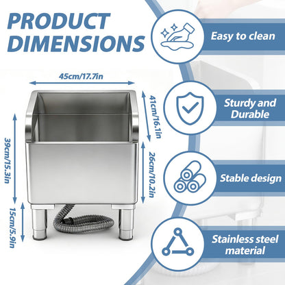 Sawysine Mop Sink with Drainage 304 Stainless Steel Commercial Floor Mop Sink Service Basin Vertical Sewage Tank for Laundry Room Restaurant Garage Balcony Industries,17.7"x16.1"x21.2"