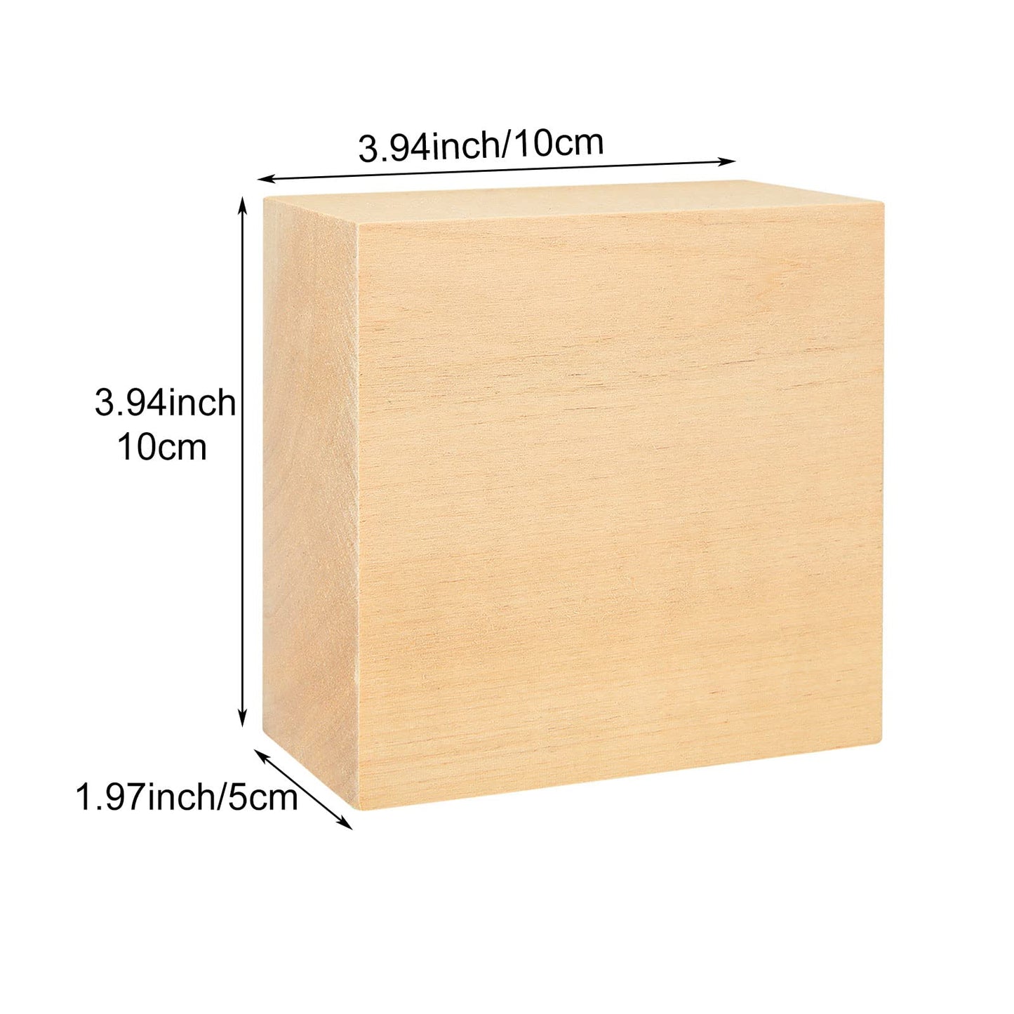 ACXFOND 6PCS 4x4x2 inch Basswood Carving Blocks, Unfinished Wood Blocks for Crafts, Unfinished MDF Wood Squares Wooden Blocks for Arts and Crafts