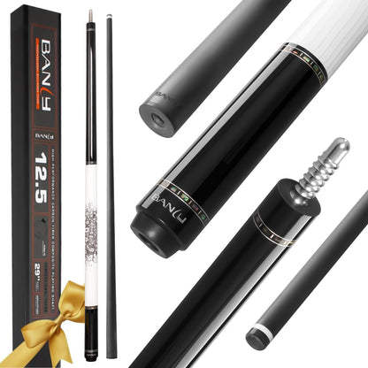Banly Carbon Fiber Pool Cue - 12.5mm Time Crystal Tip, 58" Low Deflection Pool Sticks for Adults Professional Billiard Cue Sticks with Ebony Wood Butt