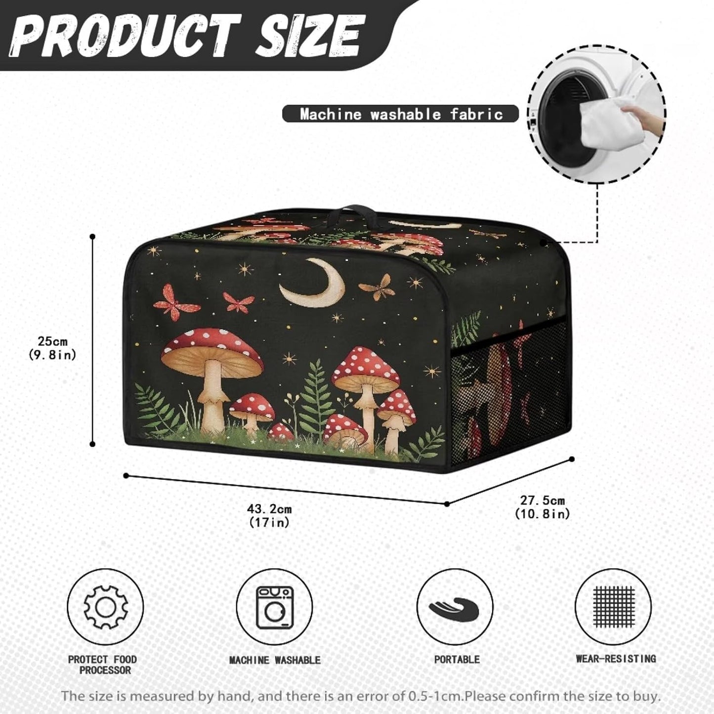 Slow Cooker Cover for 6/7/8 Quart, Mushroom Keep Kitchen Appliance Clean, Oval Kitchen Accessories