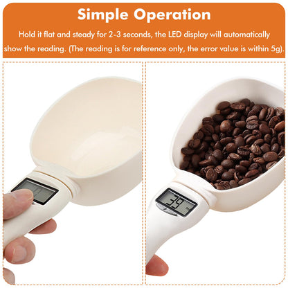 2pcs Digital Measuring Spoon, Digital Food Measuring Scoop Scale,Adjustable Measuring Spoon,Electronic Kitchen Measuring Spoon Scale for Cooking Baking、Kitchen Gadgets,Pet Dog Cat Food