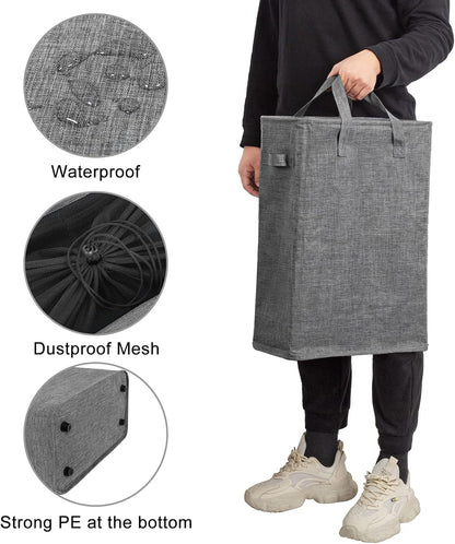 Chrislley 45L Slim Laundry Hamper, Narrow Laundry Basket with Handle, Foldable Dirty Clothes Portable Skinny Hamper