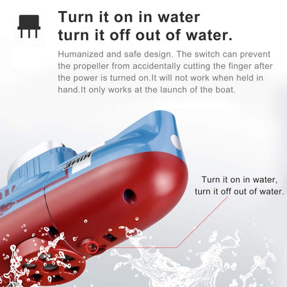 GoolRC Mini RC Submarine, LSRC-SMI Remote Control Boat Waterproof Diving Toy (Blue)