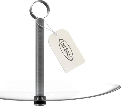 Chef Buddy 2-Tier Round Glass Dessert Tower Display Stand