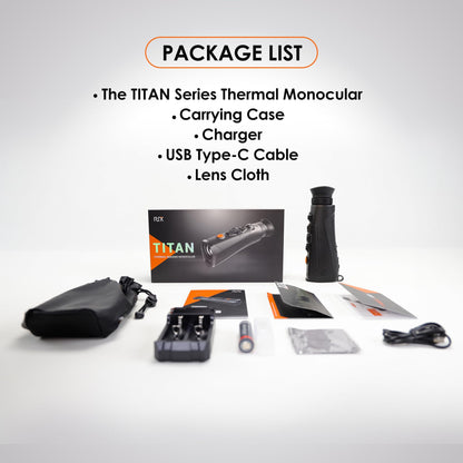 RIX Titan-T3 Thermal Monocular LRF 25mm 384x288 Thermal Imaging Monocular with Laser Rangefinder (50 Hz) 1920×1080 OLED Display Ideal for Night Hunting, Safety Level-Class I, Power Output＜1mW