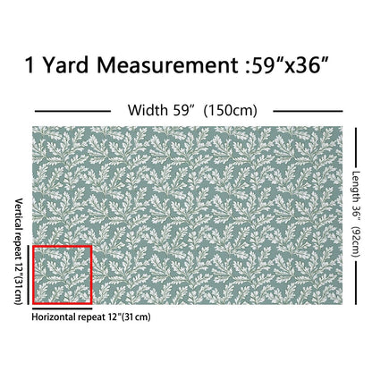 Botanical Leaves Fabric by The Yard,Vibrant Plant Soft Flannel Polyester Fabric,Country Rustic Style No Stretch Fabrics,Green White Crafts & Sewing Supplies DIY Fabrics,3 Yard Bolt,108" L x 59" W
