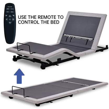 Fromann Adjustable Twin XL Bed Base Frame No Legs, Head Foot Lift and Lumbar Support Including Platform or Storage Beds Anti-Snore, Zero G,Wireless Remote,Memory Positions