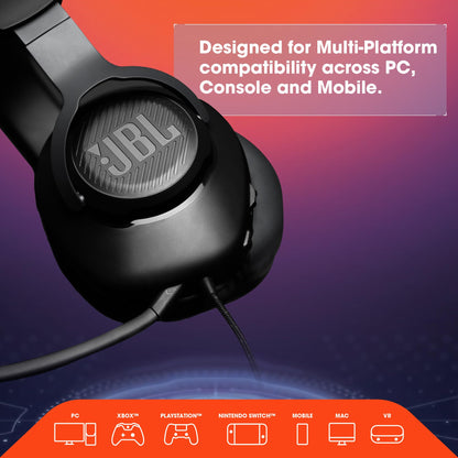 JBL Quantum 100 - Wired Over-Ear Gaming Headphones - Black, Large