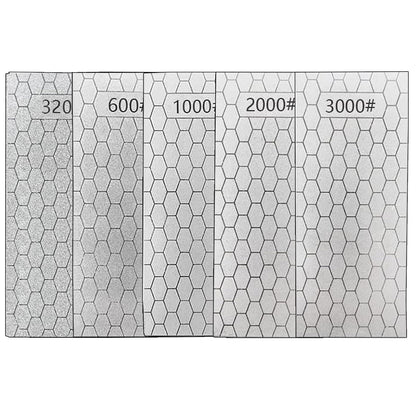 Diamond Sharpening Stone, 5 Pcs Knife Sharpening Stone for Kitchen Sharpening, Diamond Lapping Plate Coarse/Medium/Fine Grit Sharpener, 320/600/1000/2000/3000 Grit