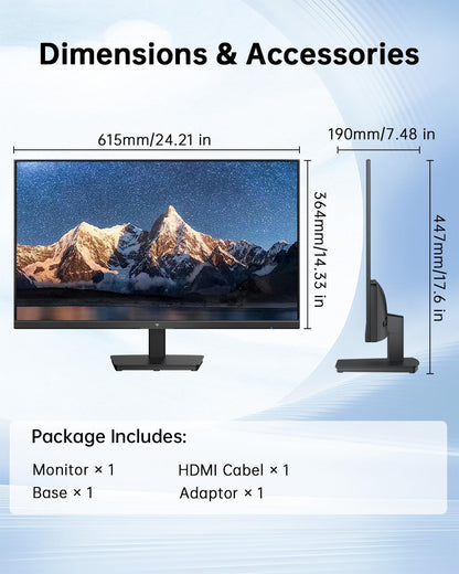 KTC 27 Inch Computer Monitor - QHD (2560 x 1440) Display, Up to 120Hz Monitor, IPS Panel, 123% sRGB, HDMI 2.0 x 2 & DP 1.4 x1, Adaptive Sync, Eye-Friendly Screen PC Monitors for Work Gaming, H27D9
