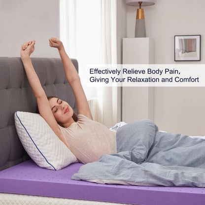 SINWEEK Gel Memory Foam Mattress Topper - Ventilated & Soft Pressure Relief - Twin Size, CertiPUR-US Certified