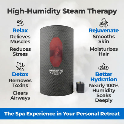 2-in-1 Duo-Therapy Pro® Sauna Tent for Home with 2 Modes, Infrared Heat & Steam, 680NM Red Light Therapy, 2-Year Warranty, U.S.-Based Support, 5-Layer Tent, Folding Chair, 150°F, 10 Min Setup - Black