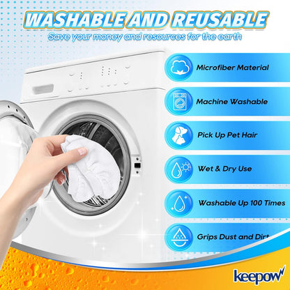 12 Pack KEEPOW Universal Microfiber Cloths for Handheld Steam Cleaner Attachments Compatible with Bissell Steam Shot