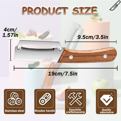 Premium Vegetable Peeler with Wooden Handle and Bottle Opener, Multi Functional Vegetable Peeler for Kitchen, Stainless Steel Blade Kitchen Tool for Vegetables or Fruits That Need to Be Peeled(2PCS)