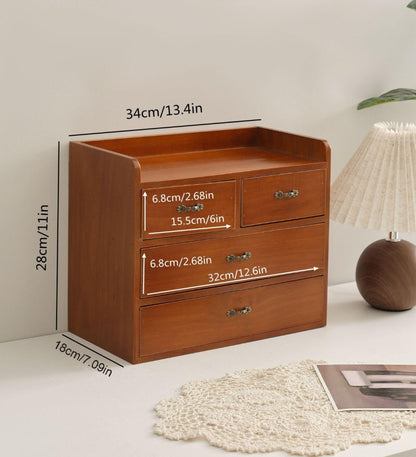 Xiaoyez Desk drawer organizer ，wooden desk organizer，desktop organizer with drawers，countertop drawers，4 drawer storage organizer，office organization，office organization and storage