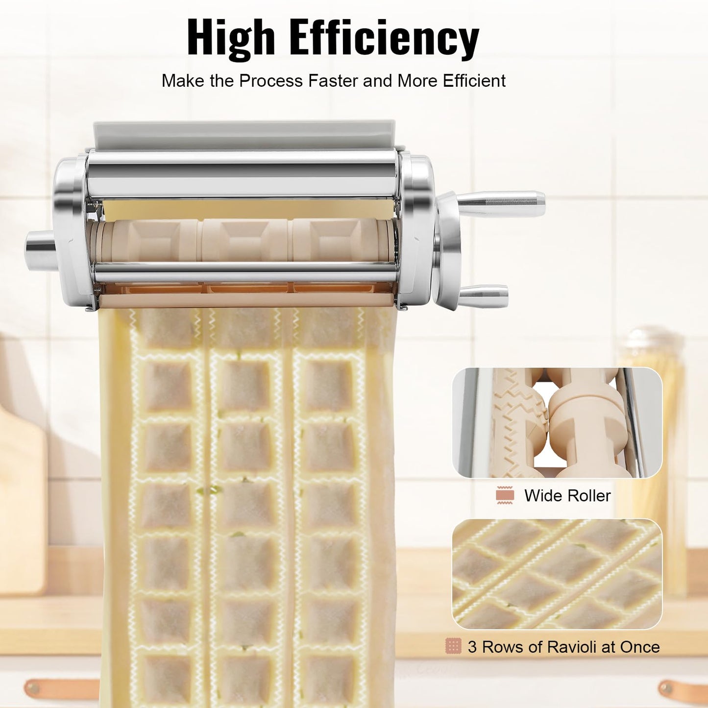 ARPITUYN Ravioli Maker Attachment, Stainless Steel Pasta Maker Kitchen Attachment Pasta Roller Ravioli Attachment, Ravioli Maker Cutter Machine for Kitchen, Restaurant, Hotel