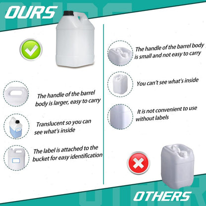 Zikoos 3 Pcs 1 Gallon Plastic Jug with Lids and Handles Translucent Square Liquid Storage Containers Reusable Empty Camping Water Jugs for Water Sauces Soaps Detergents Liquids Cleaning Solutions