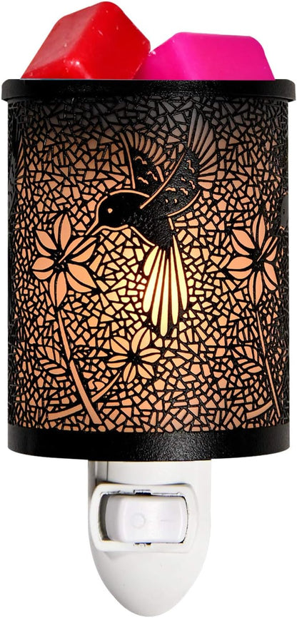 ASAWASA Metal Plug-in Wax Warmer with Silicone Liner, Electric Wax Burner Melter Night Lamp for Home Decor, Hummingbird