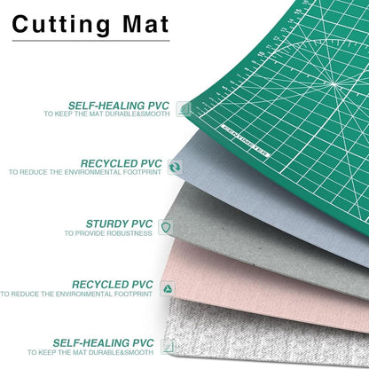 DIYSELF A2 Self Healing Cutting Mat, 23 x 17 Inch Cutting Mat for Crafts, Fabric Cutting Mat for Sewing, Quilting, Scrapbooking, Paper Crafts and Craft Hobby Projects, Green
