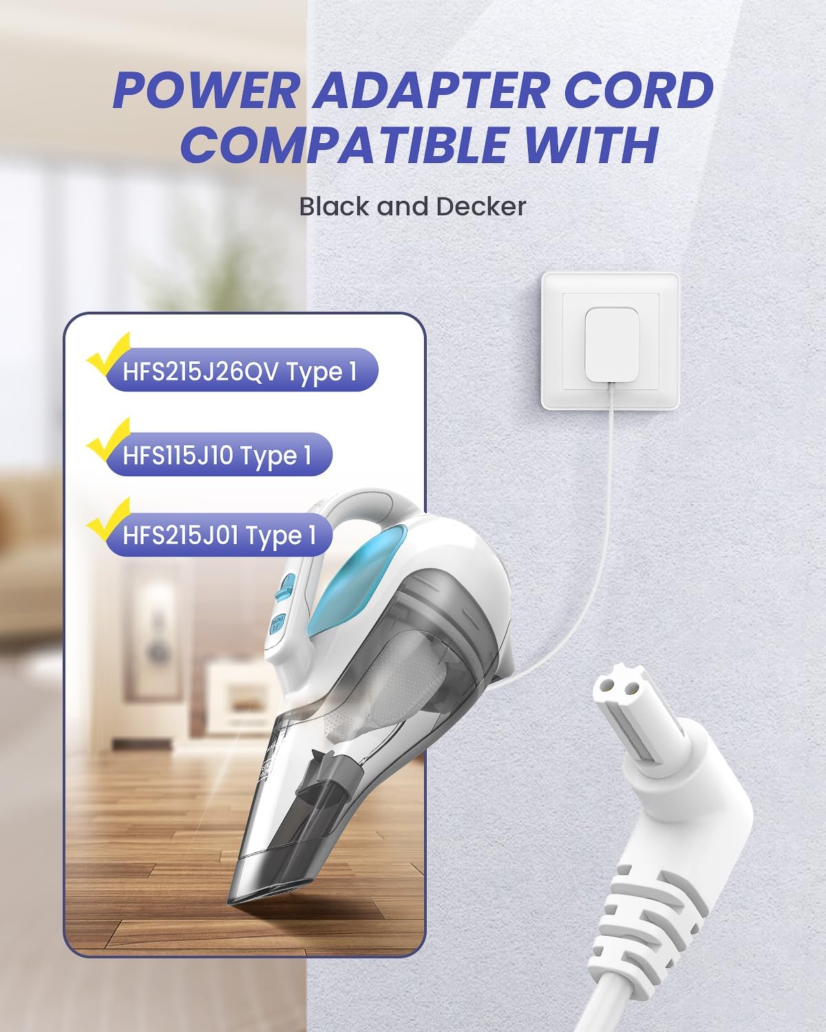 15V Charger for Black and Decker 90627870 Dustbuster Handheld Vacuum Power Adapter