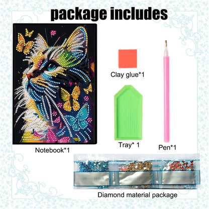 5D DIY Diamond Painting Notebook Art Kits for Adults Beginners Cover Leather Diamond Painting Sketchbook Flower Diamond Art Hardcover Dairy Book Festival Birthday Gift 8.26x5.7 in (Blue-04)