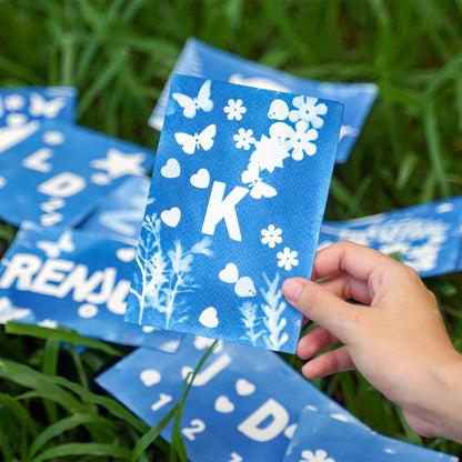 MECCANIXITY Cyanotype Paper,12 Sheet Sun Print Kit High Sensitive Sun Blue Crafts Paper with Acrylic Board for Adults DIY Project Art,8.5x11.6 Inch (A4)