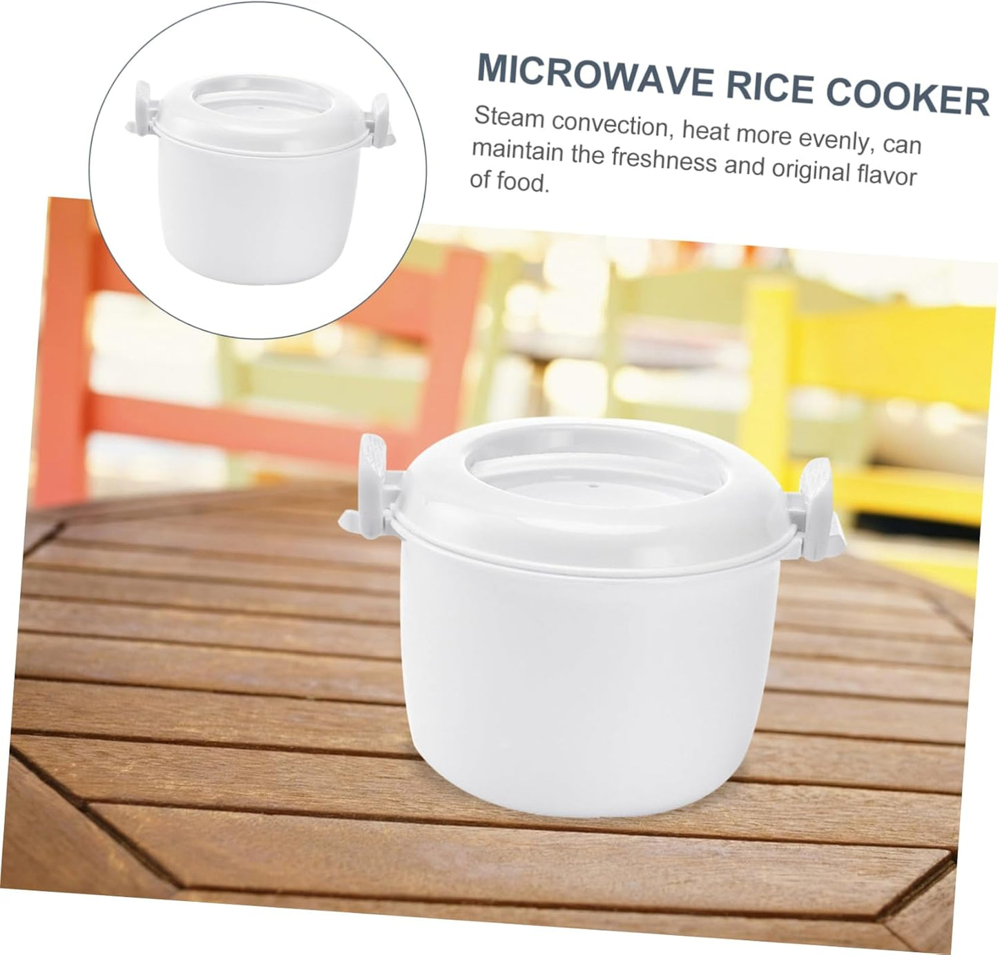 Microwave Rice Cooker and Food Storage Bowl with Lid, Microwave Rice Cooking and Steamer Basket