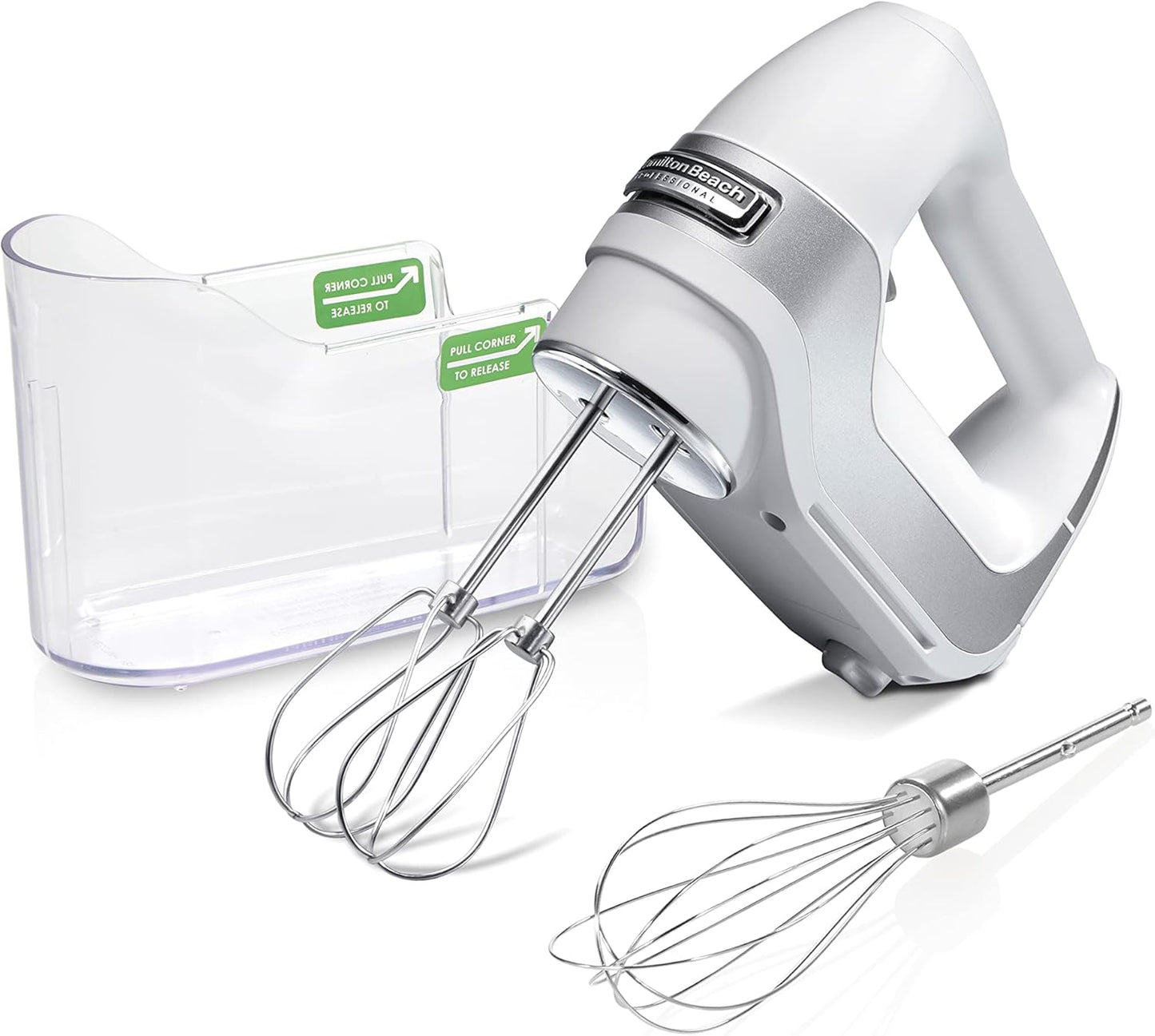 Hamilton Beach Professional 5-Speed Electric Hand Mixer, High-Performance DC Motor, White with Storage Case