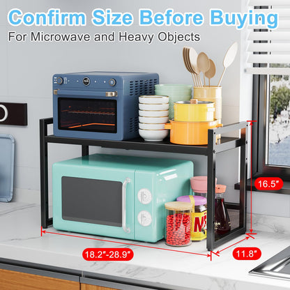Expandable Metal Storage Shelves, 110LBS Heavy Duty Shelving Units and Storage For Pots Pans Small Appliances, Adjustable Metal Storage Shelf Rack For Kitchen Cabinets Closet Pantry Warehouse Garage