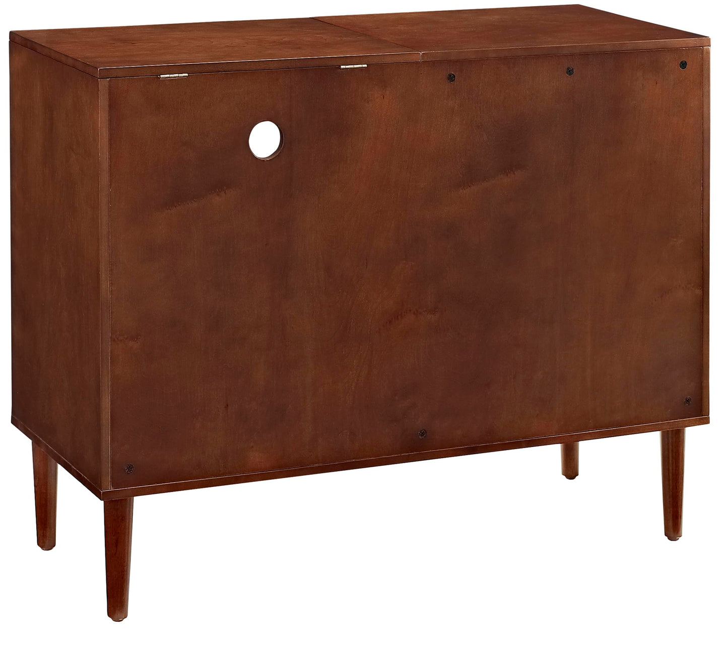 Crosley Furniture Everett Media Console and Record Player Stand with Storage for Vinyl Records, Mahogany
