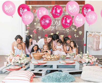 Happy Mother's Day Balloons Party Decorations Supplies - 48PCS Latex 12inch Party Supplies for Best Mom Ever
