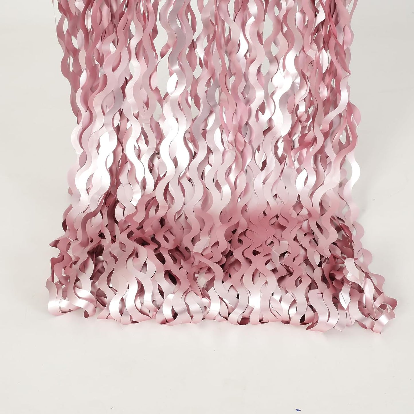Pink Tinsel Curtain Backdrop by [Brand Name] - 4 Pack Wavy Foil Fringe for Princess Bachelorette Parties