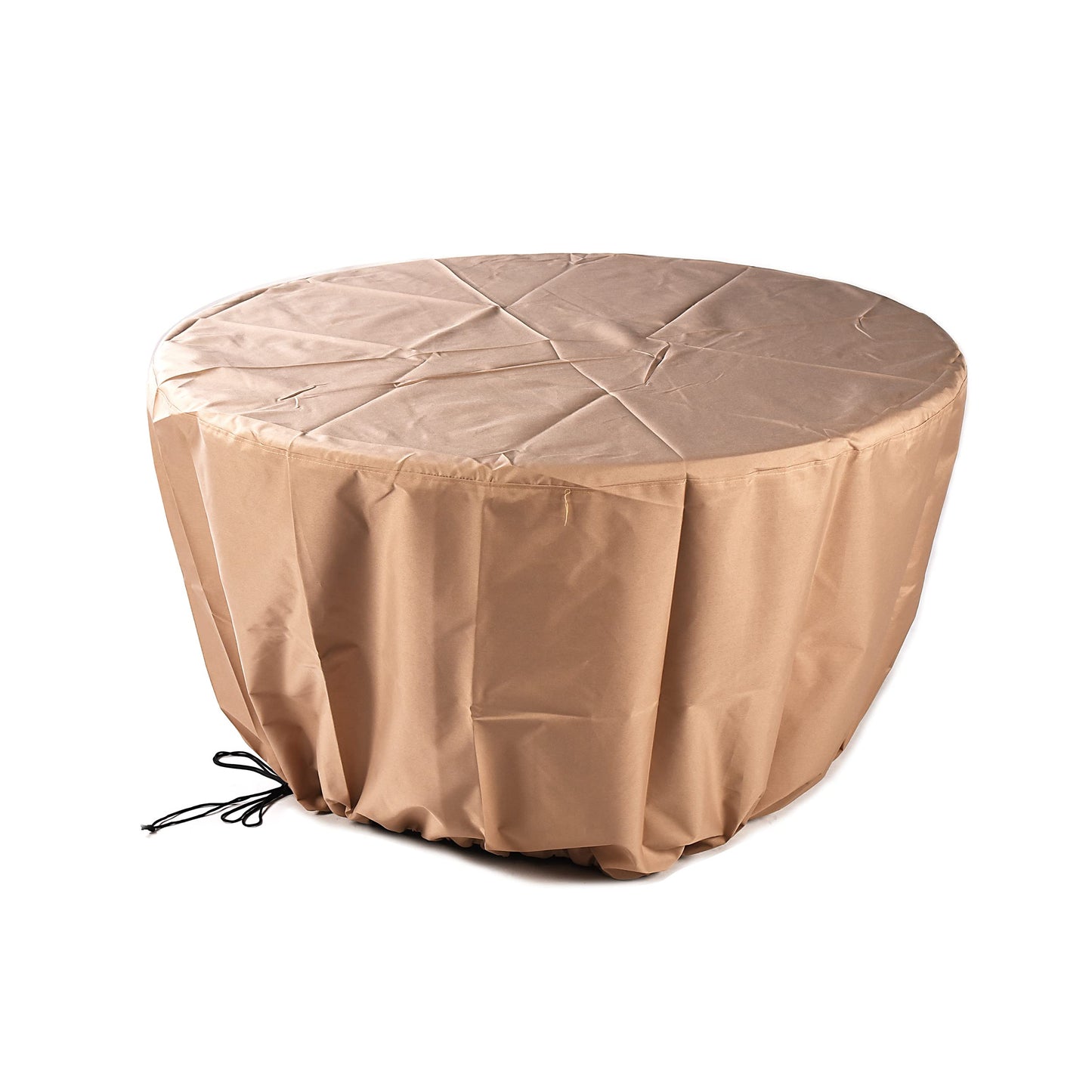 Oakland Living Aluminum 57,0000 BTU 44 in. Round Propane Black Fire Pit Table with Fire Beads, Lid, Propane Tank Cover and Table Fabric Covers in Copper Finish