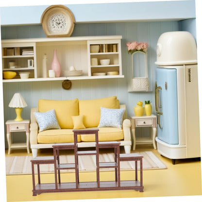 Yardwe Miniature Dollhouse Display Shelf 7.09X3.94X1.65 Inches Dollhouse Furniture for Mini Accessories and Creative Play