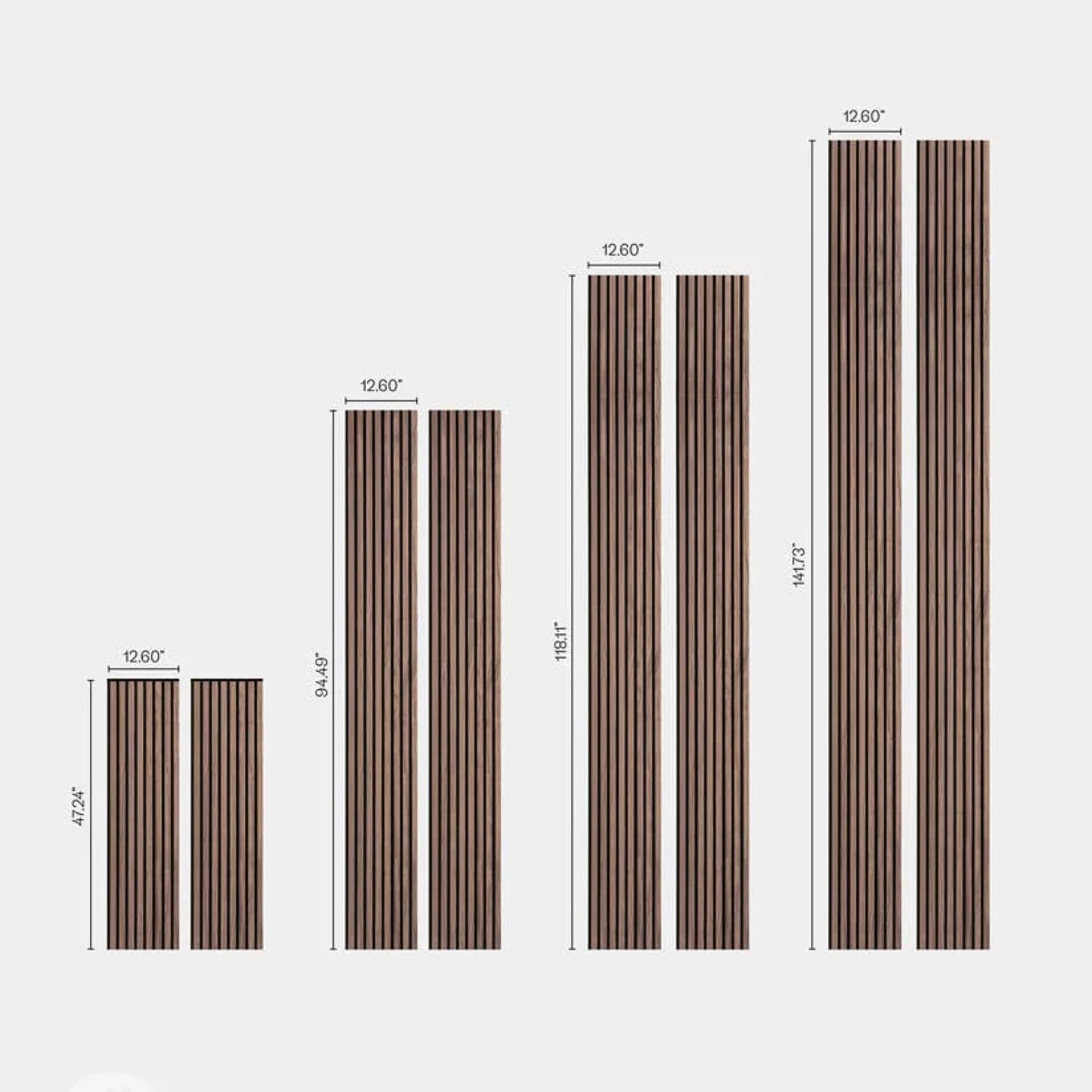 WVH Luxury American Walnut Acoustic Slat Wood Wall Panels, Measures 118.11" x 25.20", Premium Finish, Interior Decor for Walls & Ceilings, Noise Cancelling & Sound Absorbing for Home & Office, 2pcs