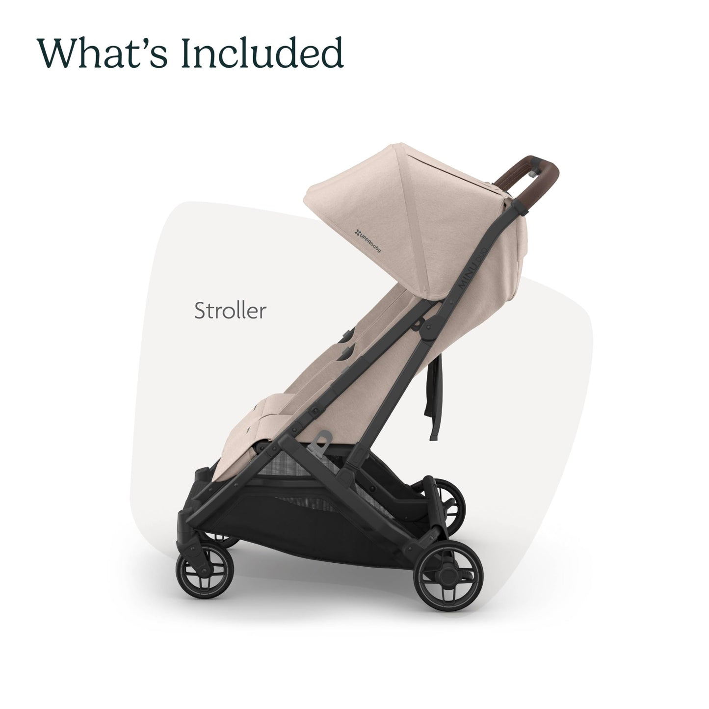 UPPAbaby Minu Duo Side-by-Side Double Stroller - Lightweight + Compact Design for Travel - Easy Fold- from Birth to Toddler - Independent Recline -Ada (Sandstone/Carbon Frame/Chestnut Leather)