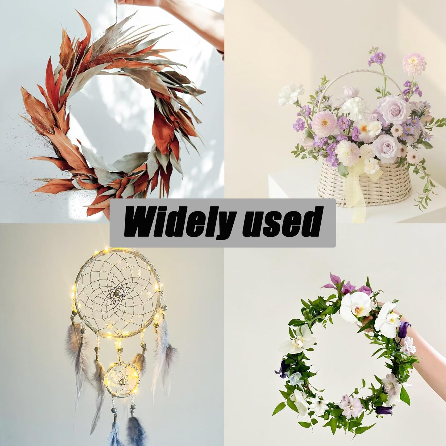 Pocoxll 10 Pcs 10 Inch Metal Hoops for Crafts, Dream Catcher Rings, Wire Wreath Frame Floral Hoop Rings for Wedding Wreath Decor and DIY Wall Hanging Crafts(Silver)