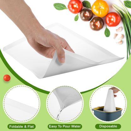 Hushee 120 Count Disposable Cutting Board Sheets 10 x 13 Inch Flexible Plastic Disposable Sheets Cutting Mat Large Chopping Boards for Kitchen Cooking Traveling Camping Tailgating BBQ