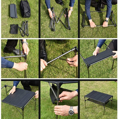 ZENIXXXX Outdoor Folding Table, Picnic Barbecue Camping Portable Combination Multi-Function Aluminum