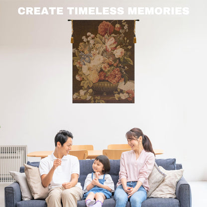 Charlotte Home Furnishings Inc. Bouquet Tulipe Fonce French Tapestry Wall Hanging 37 x 27 Inch Viscose Cotton and Polyester Blend Wall Art Perfect For Wall Decor by Pierre Joseph Redoute