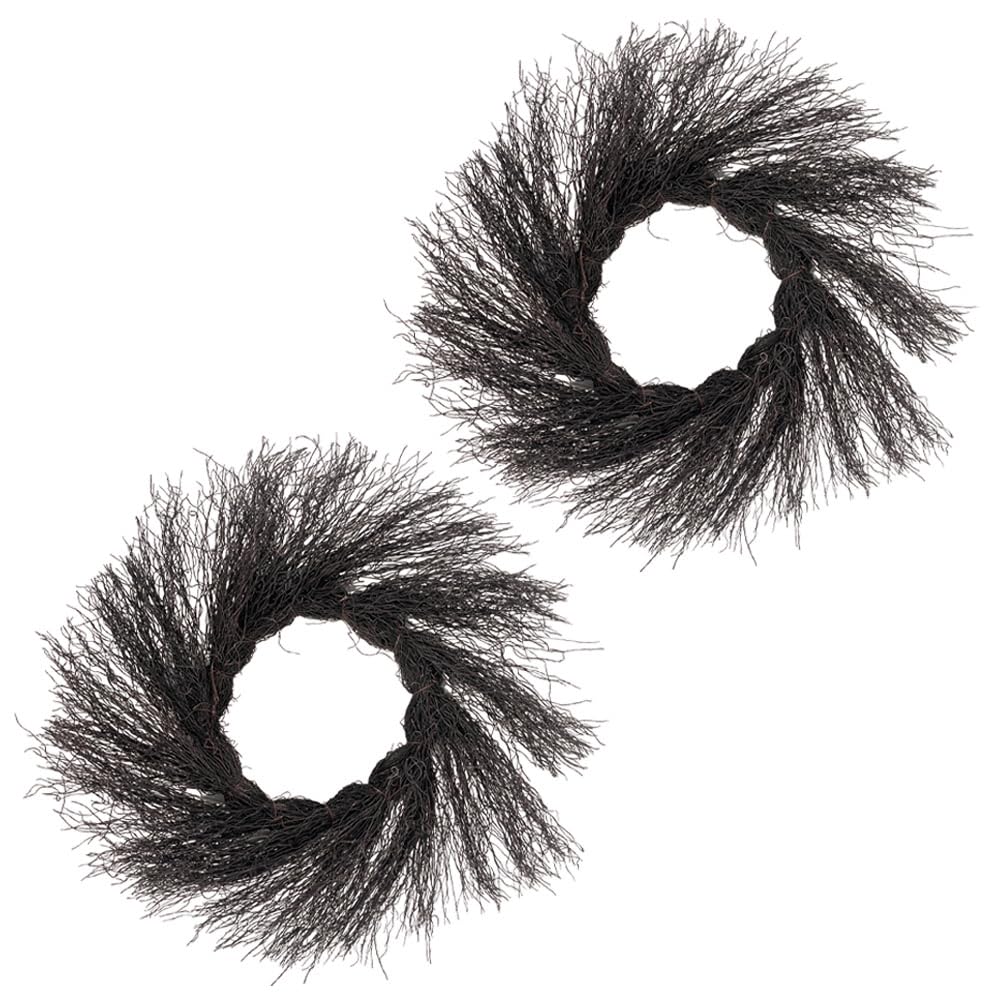 Doulewin 2PCS 16 inch Artificial Plastic Sun Vine Wreath Base Craftsmanship, Rustic Plain Twig Wreath Making Supplies Base for Decor