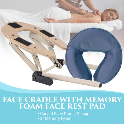 NRG Vedalux Portable Massage Table Package Agate - Folding Massage Bed Lightweight Massage Table - Professional Massage Table Spa Bed, Face Cradle, Hanging Armrest, & Carrying Case