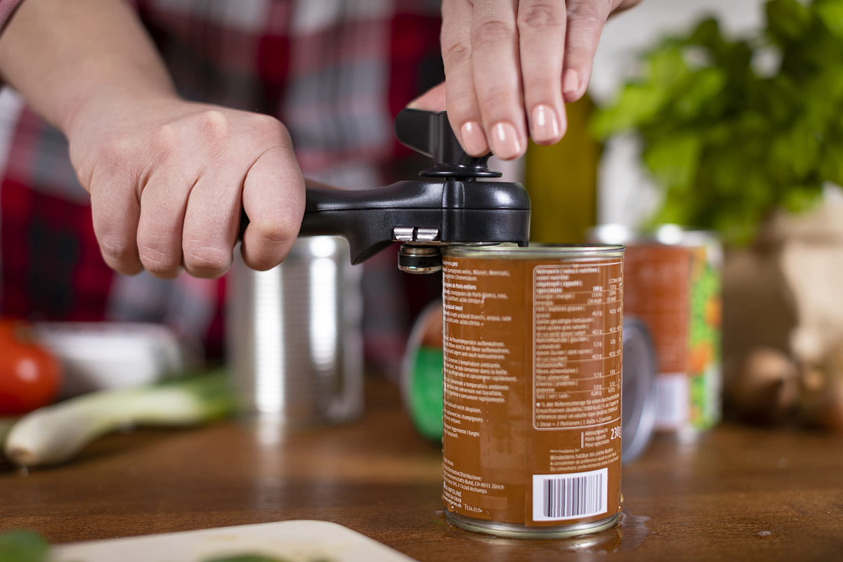 Kuhn Rikon Auto Safety LidLifter/Can Opener with Ring Pull, 8 x 2.5 x 2.75 inches, Black