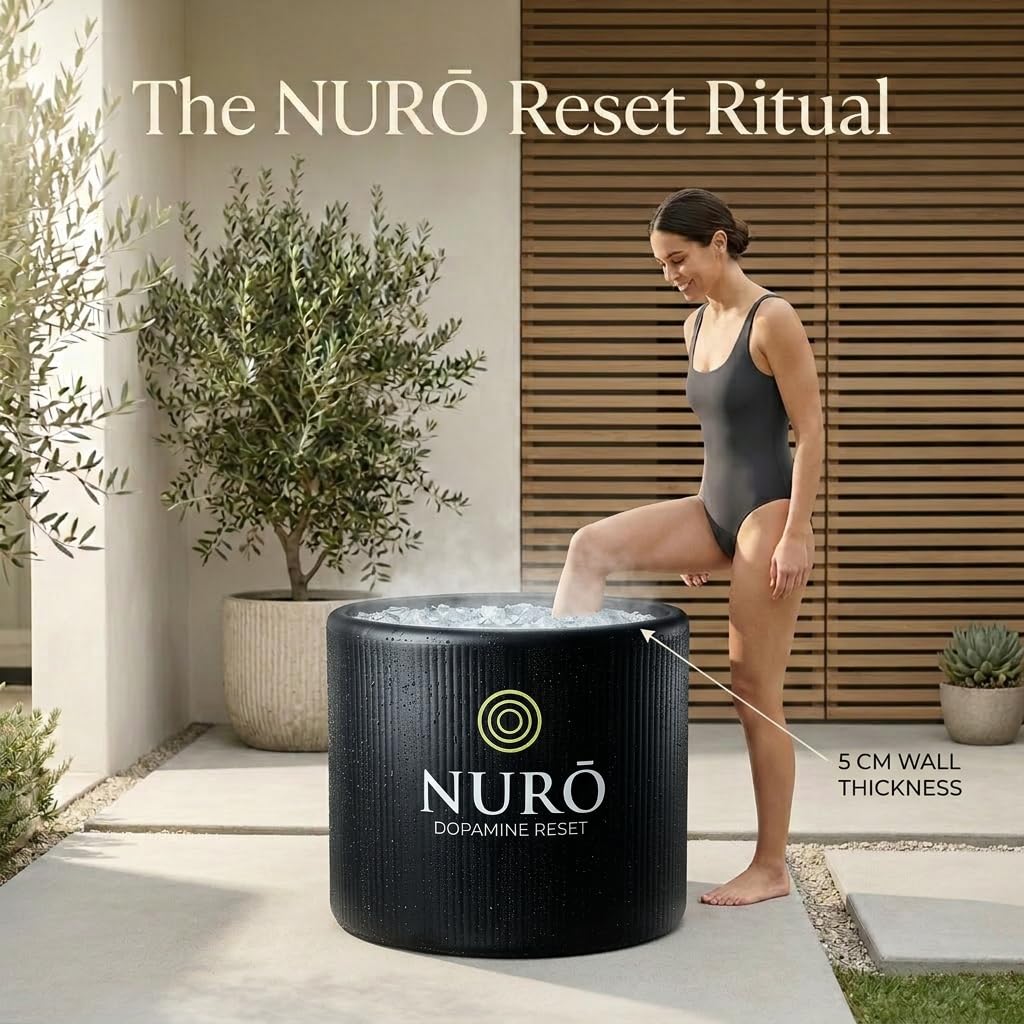 NURŌ Cold Plunge Tub for Ice Bath Recovery – Insulated Ice Bath, Portable Cold Therapy Tub, 100 Gallon, Black