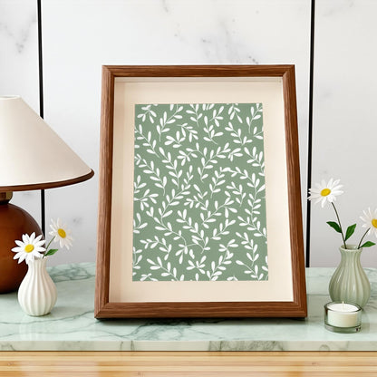 LENSARKU 24 Sheets 11.8 x 11.8 Inch Sage Green Botanical Scrapbook Paper, 160gsm Double Sided Decorative Paper for Junk Journals, Wrapping & Mixed Media, DIY Card Making, Photo Album, Journal Decor
