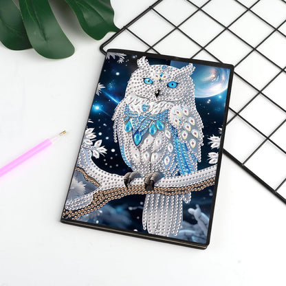 JISHSHAY 2 PCS Diamond Painting Notebook Journal Diamond Art Note Book Gem Art Sketchbook Gem Painting Diary Mosaic Kits for Adults Leather Notebook with Special Shape 14.5×21cm/5.7×8.26in Owl Horse