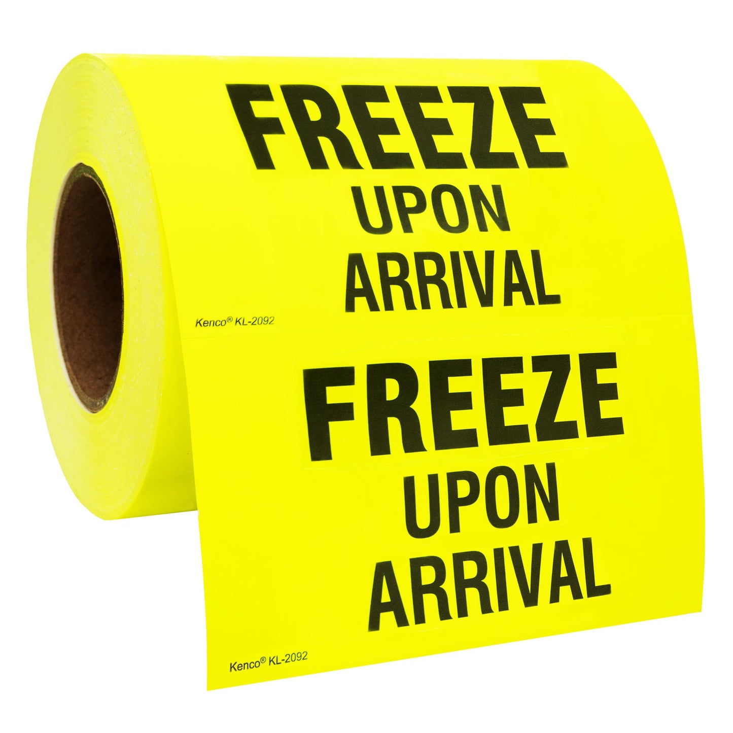 Kenco 3" X 5" Freeze Upon Arrival Fluorescent Shipping Label Stickers for Shipping and Packing - 500 Labels Per Roll