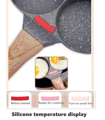HUPECHAM 4-Cup Egg Pan Nonstick, and Granite Egg Frying Pan, Versatile Breakfast Skillet for Eggs, Pancakes, Plett, Crepes, Compatible with Gas Stove and Induction Cooktop