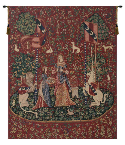 C Charlotte Home Furnishings Inc Smell Lady and the Unicorn Belgian Tapestry Wall Hanging | Viscose Cotton and Polyester Blend Wall Art | 82 in. x 60 in | Home Decor Accents